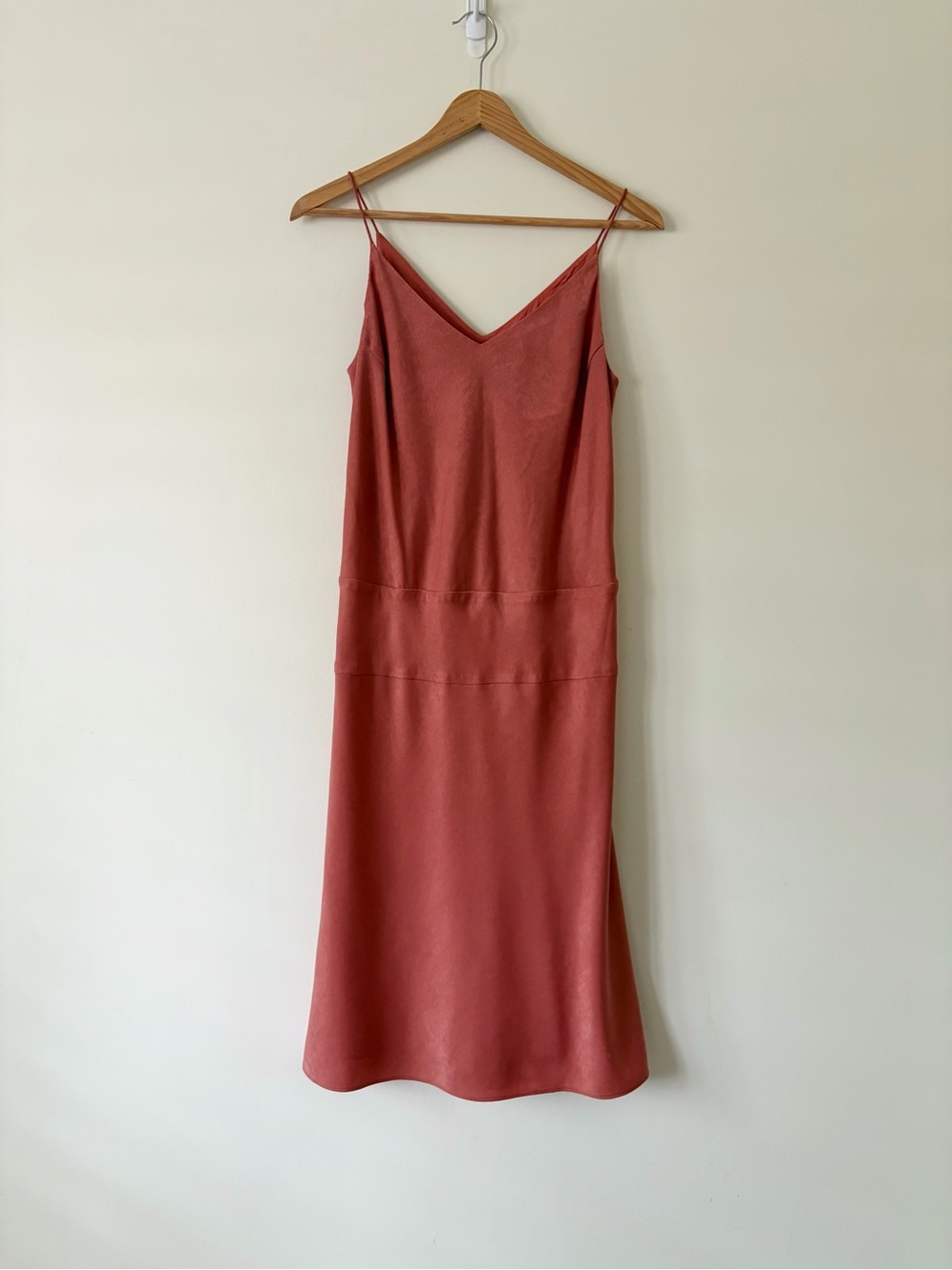 Banana Republic V-Neck Slip Midi Dress in Rust
